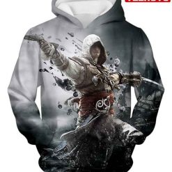 Black Flag Hero Edward James Kenway Cool Action Assassin’s Creed Hd 3d Aop Hoodie