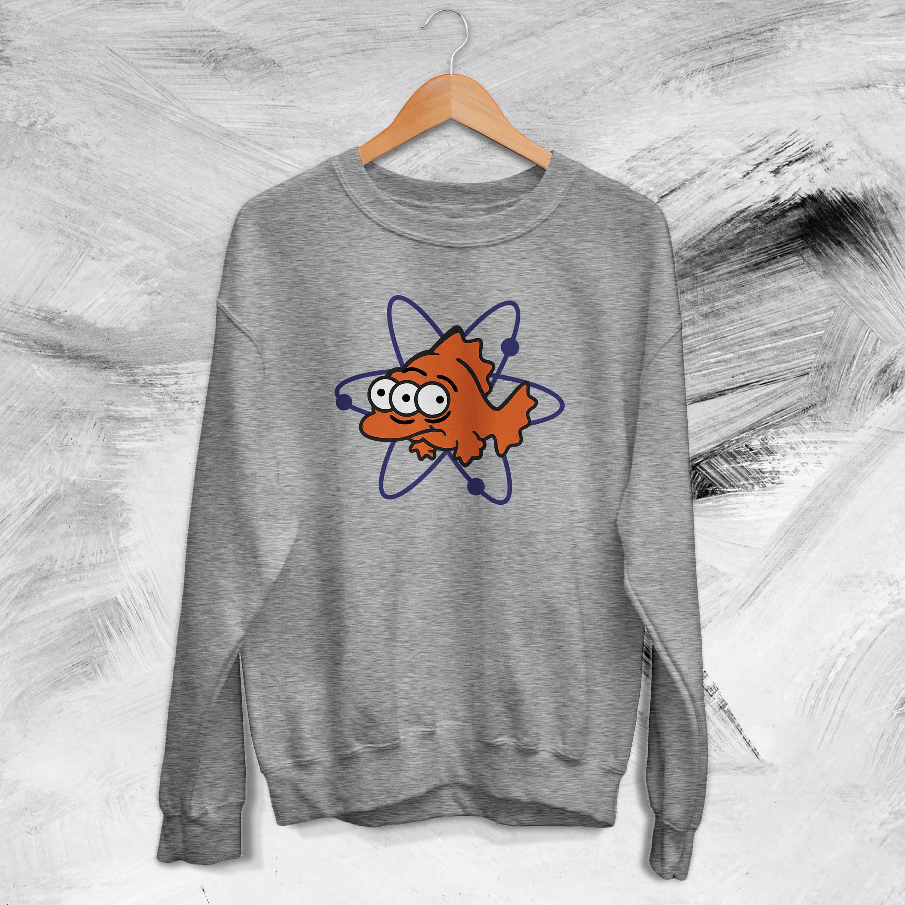 Blink Three Eyed Fish Mutant Weird Fish Vintage Funny Cartoon Unisex Sweatshirt