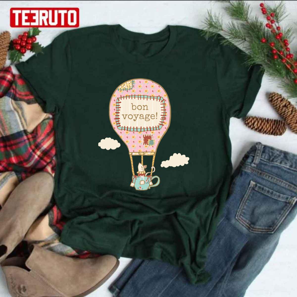 Bon Voyage Whimsical Patchwork Hot Air Balloon Unisex T-shirt