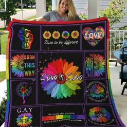 Born This Way Lgbt Pride Quilt Blanket