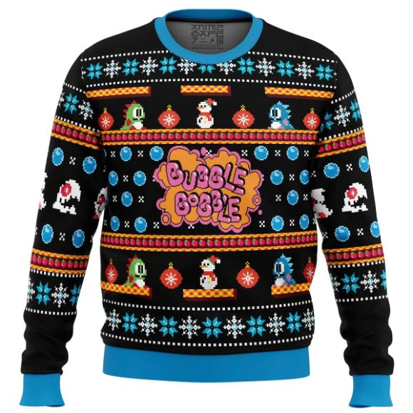 Bubble Bobble Christmas Ugly Wool Knitted Sweater