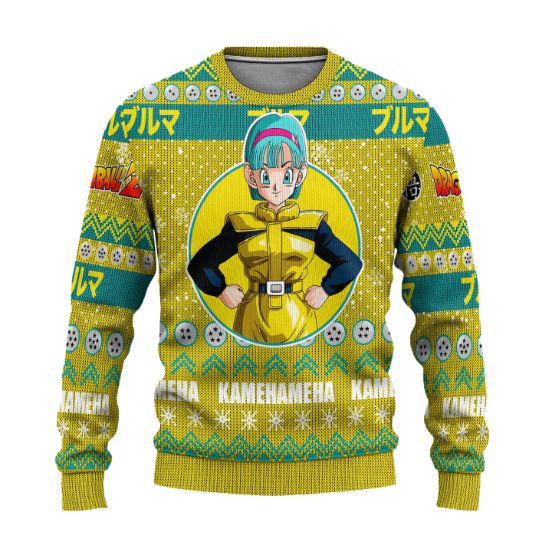 Bunma Dragon Ball Anime Xmas Wool Knitted Ugly Sweater