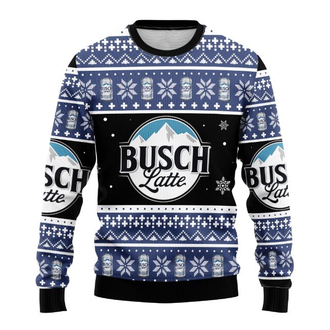 Busch Latte Beer Christmas Ugly Wool Knitted Sweater