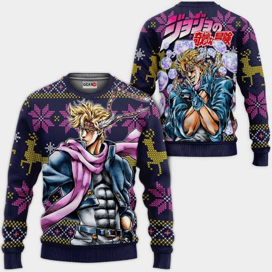 Caesar Anthonio Zeppeli Jjba Anime Xmas Ugly Christmas Knitted Sweater