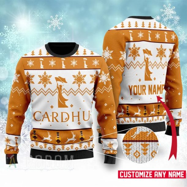 Cardhu Whiskey Drink Lover Personalized Xmas Ugly Christmas Sweater