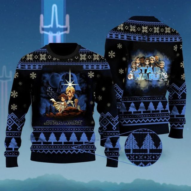 Cartoon Star Wars Characters Ugly Christmas Sweater