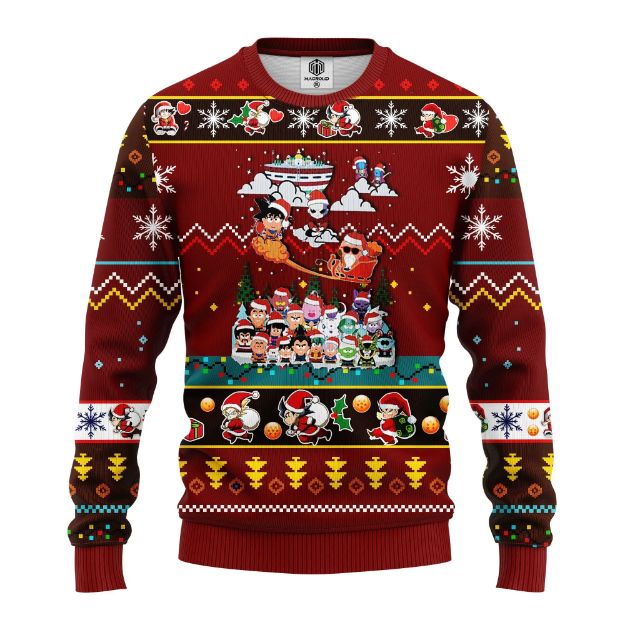 Characters Dragon Ball Anime Ugly Christmas Sweater - Teeruto