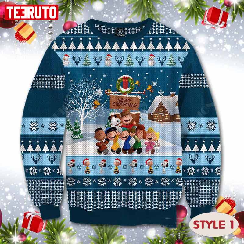 Charlie Brown Snoopy Santa Ugly Christmas Sweater Mutiple Styles