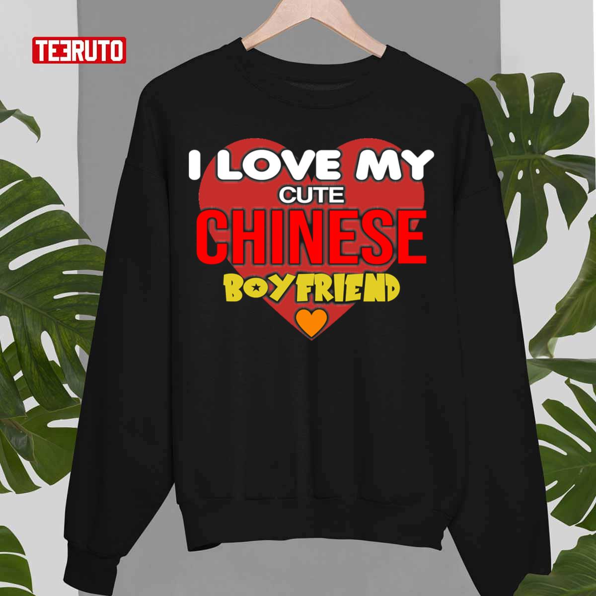 Chinese Bf I Love My Chinese Boyfriend Cute Hearts Unisex Sweatshirt