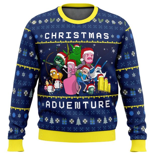 Christmas Adventure Time Ugly Wool Knitted Sweater