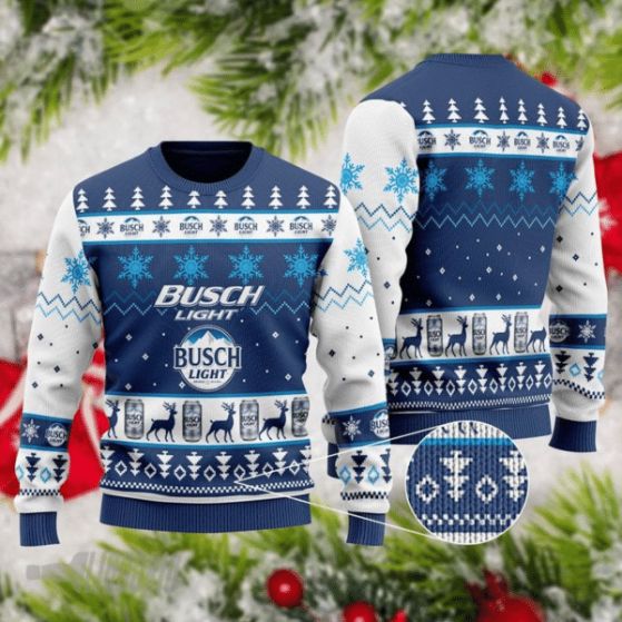 Christmas Busch Light Beer Ugly Wool Knitted Sweater