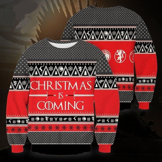 Christmas Is Coming GOT HOD Ugly Wool Knitted Sweater