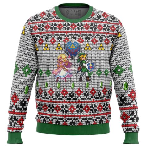 Christmas Zelda and Link The Legend Of Zelda Ugly Wool Knitted Sweater