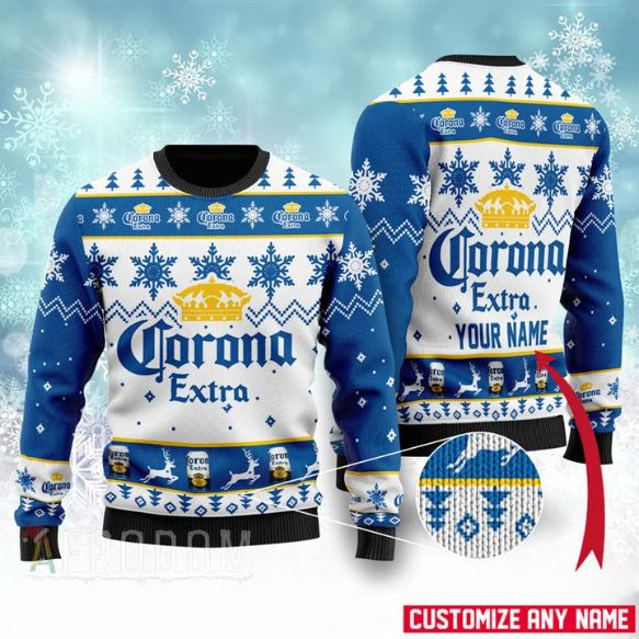 Corona Beer Merry Xmas Personalized Xmas Ugly Christmas Sweater