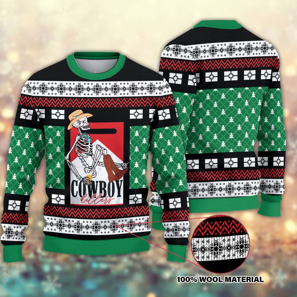 Cowboy Killer Graphic Ugly Christmas Sweater