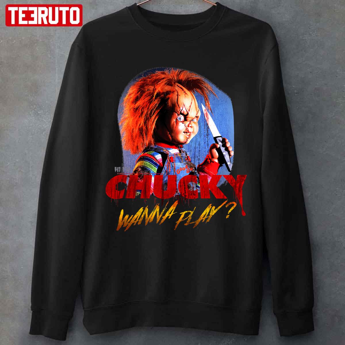 Creepy Portrait Child’s Play Chucky Wanna Play Unisex Sweatshirt