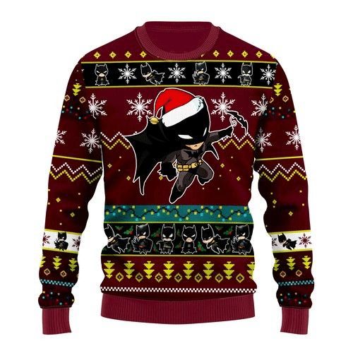 Cute Batman DC Christmas Ugly Xmas Wool Knitted Sweater