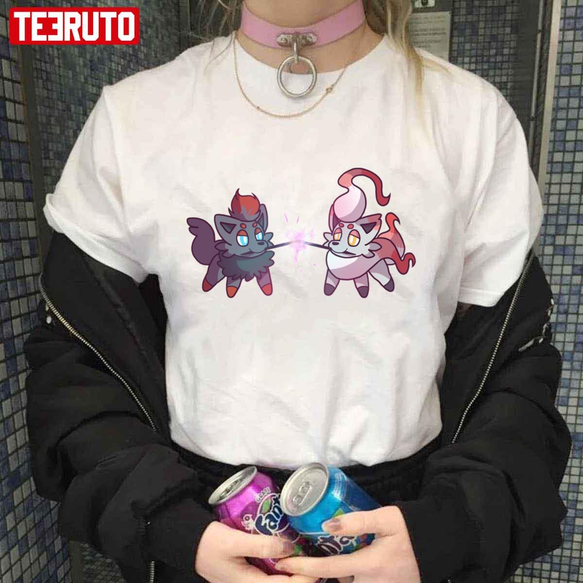 Cute Zorua And Hisuian Zorua Pokemon Go Unisex T-shirt