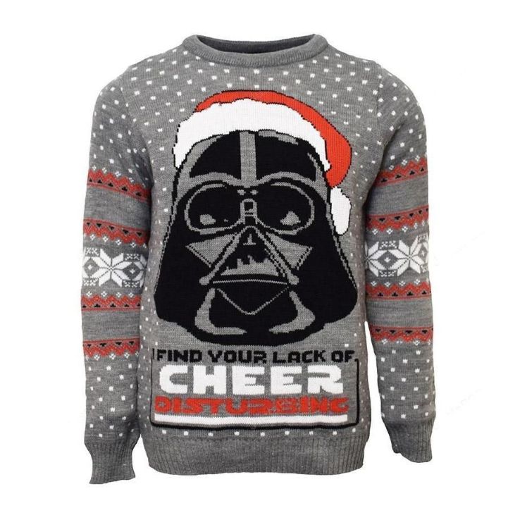 Darth Vader Find Your Lack Of Cheer Disturbing Christmas Ugly Wool Knitted Sweater