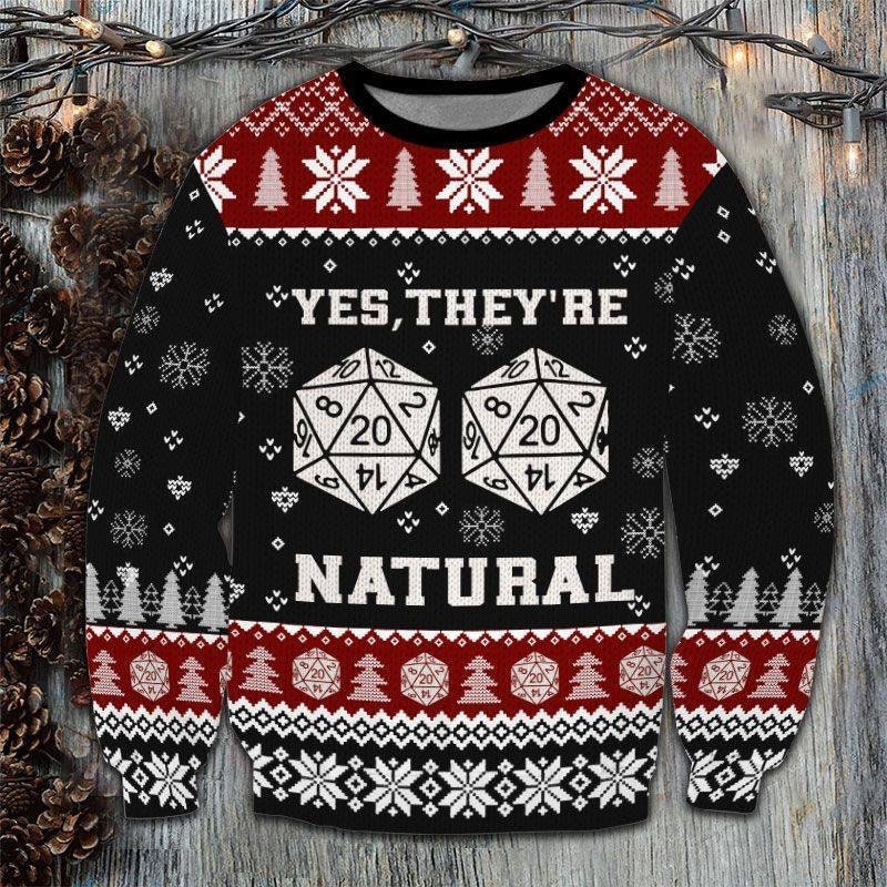 D&d Yes They Are Natural Dungeon And Dragons Initiative Galaxy Dragon Dice Gaming Ugly Christmas Sweater