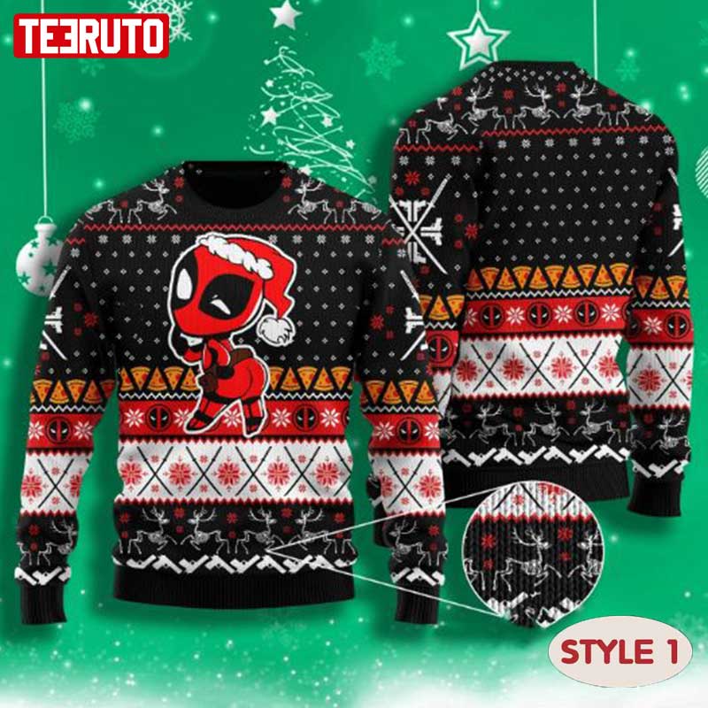 Deadpool Funny Ugly Xmas Wool Knitted Sweater Multiple Styles