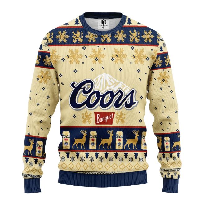 Deer Coors Banquet Beer Ugly Christmas Sweater - Teeruto