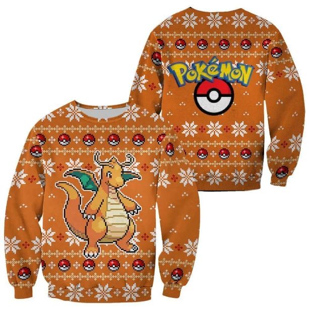 Dragonite Pokemon Xmas Ugly Christmas Knitted Sweater