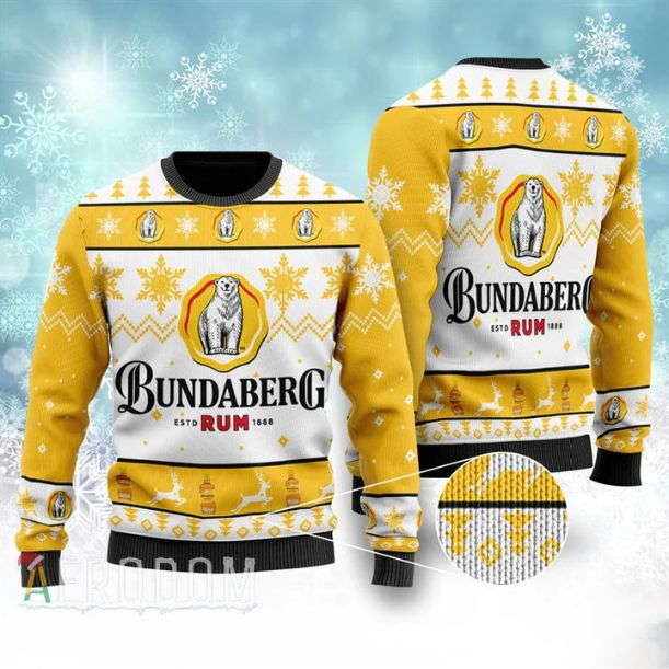 Drink Lover Bundaberg Rum Christmas Ugly Wool Knitted Sweater