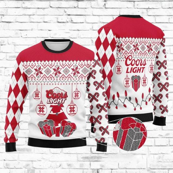 Drink Lover Coors Light Ugly Xmas Wool Knitted Sweater