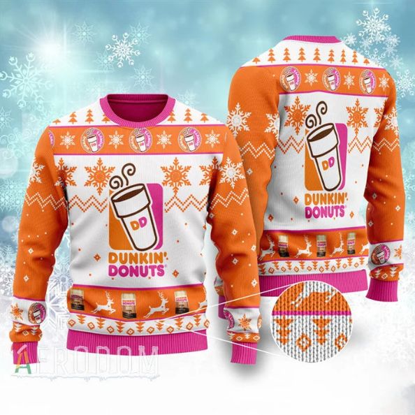 Dunkin’ Donuts Logo Chirstmas Gift Ugly Wool Knitted Sweater