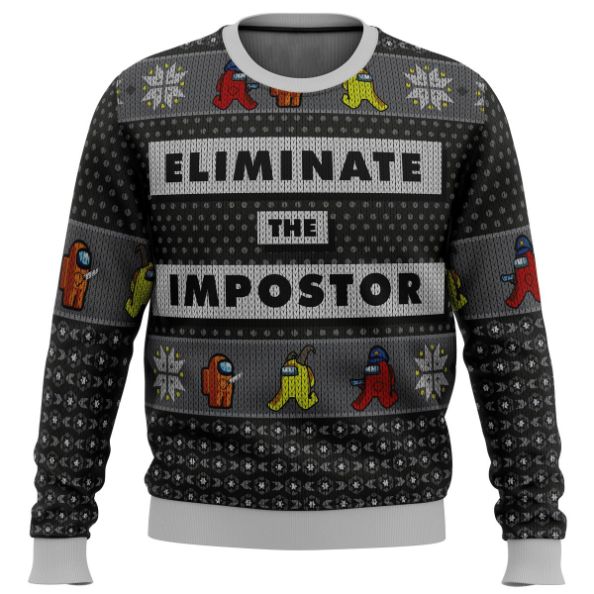 Eliminate The Impostor Among Us Xmas Ugly Wool Knitted Sweater