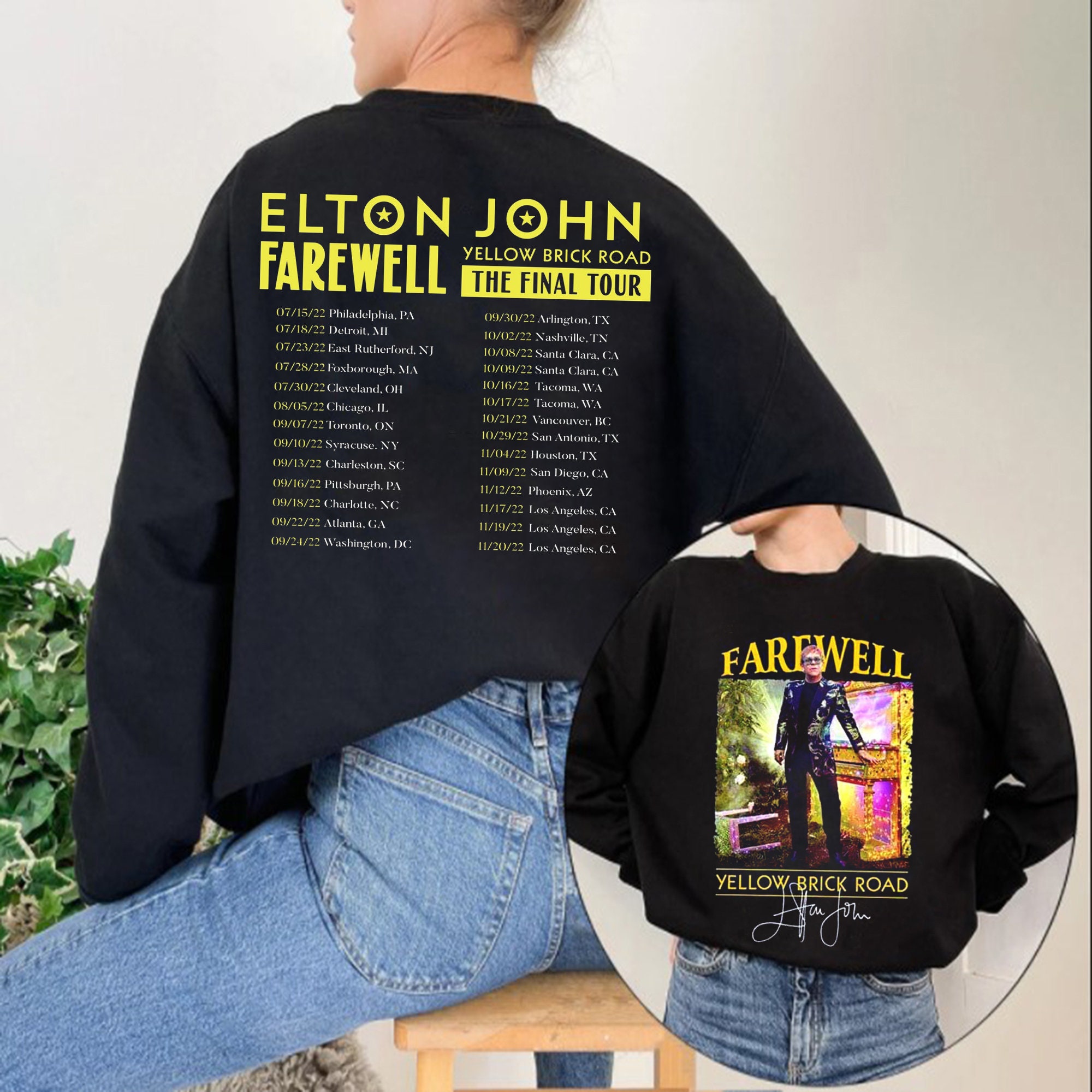 Elton John Farewell Tour Yellow Brick Road The Final Tour 2022 Legend Music Unisex Sweatshirt