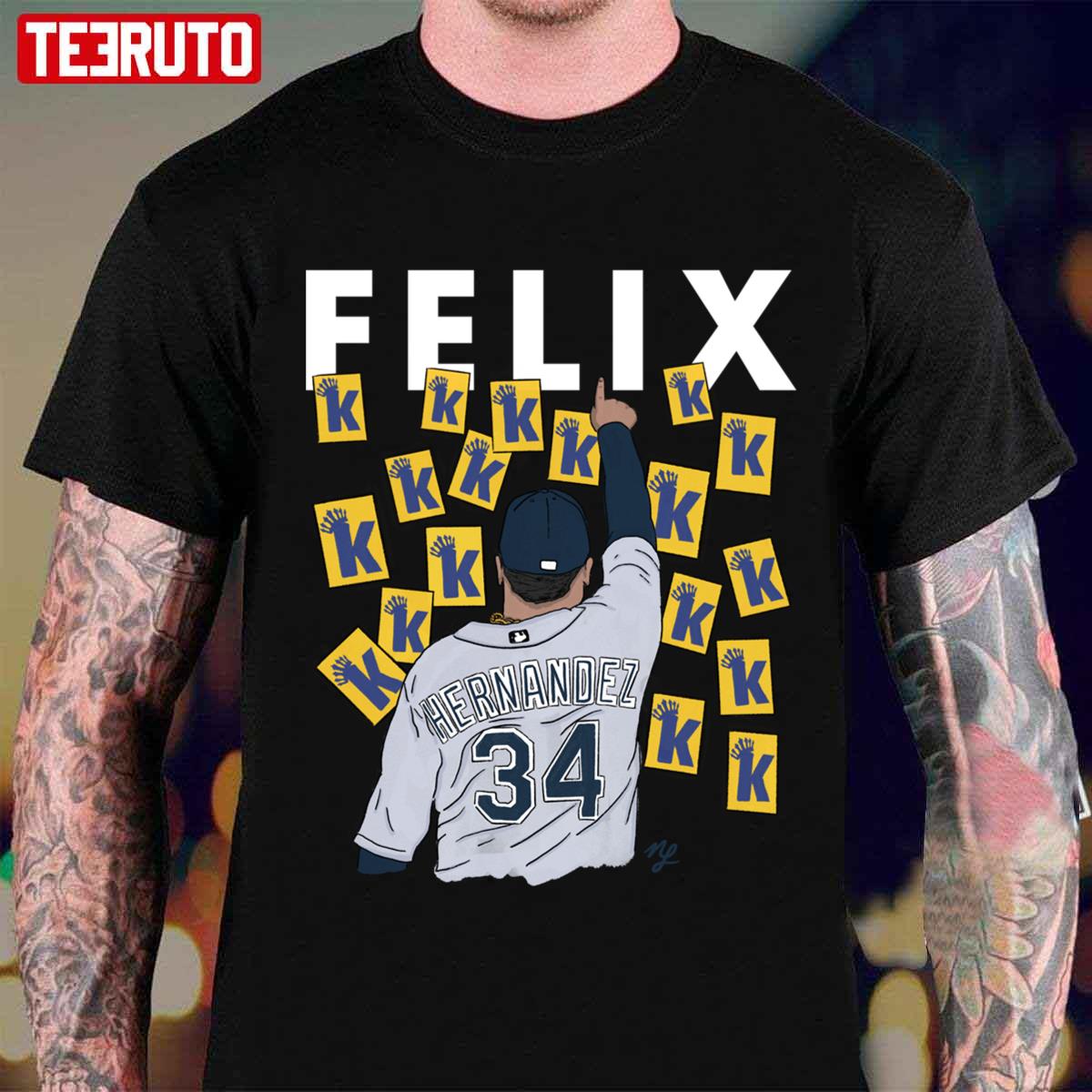 Felix Hernandez Number 34 Art Unisex T-shirt - Teeruto