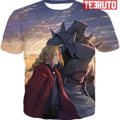 Fullmetal Alchemist Best Anime Art Edward X Alphonse Graphic Promo Tee 3D AOP T-Shirt