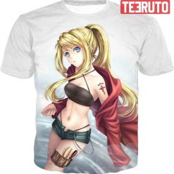 Fullmetal Alchemist Blonde Haired Anime Girl Winry Rockbell The Automation Geek Tee 3D AOP T-Shirt