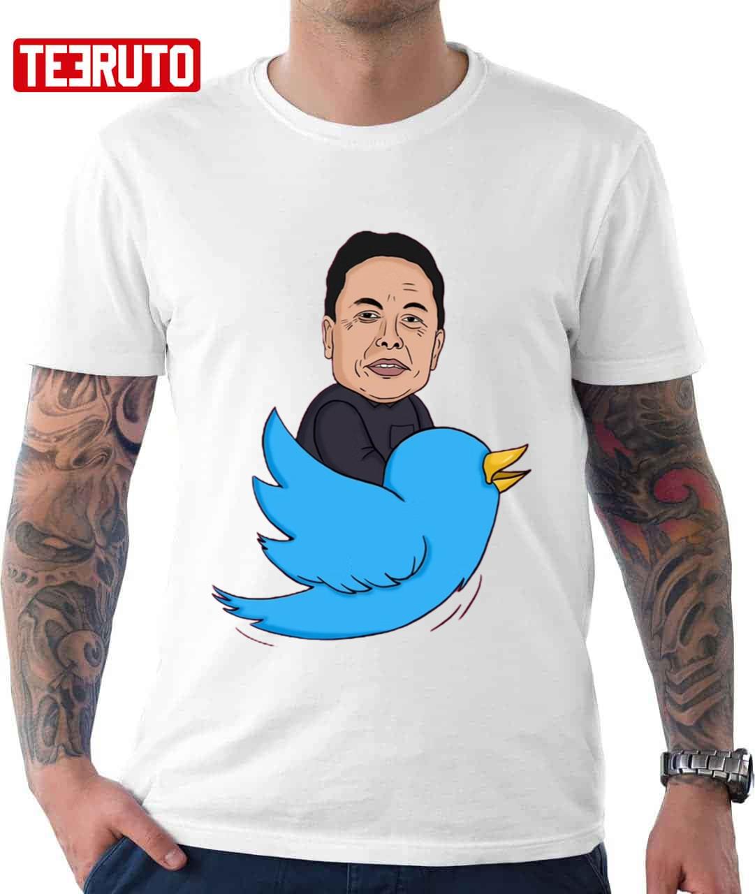 Funny The Bird Is Freed Elon Tweet Illustration Unisex Hoodie Teeruto