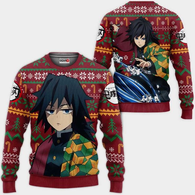 Giyuu Anime Kimetsu Xmas Ugly Christmas Knitted Sweater