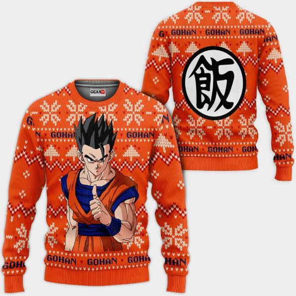 Gohan Christmas Sweater Anime Dragon Ball Xmas Ugly Christmas Knitted Sweater