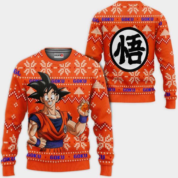 Goku Anime Dragon Ball Xmas Ugly Christmas Knitted Sweater