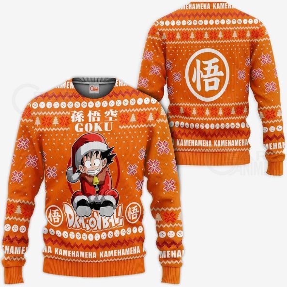Goku Kid Dragon Ball Anime Xmas Ugly Christmas Knitted Sweater