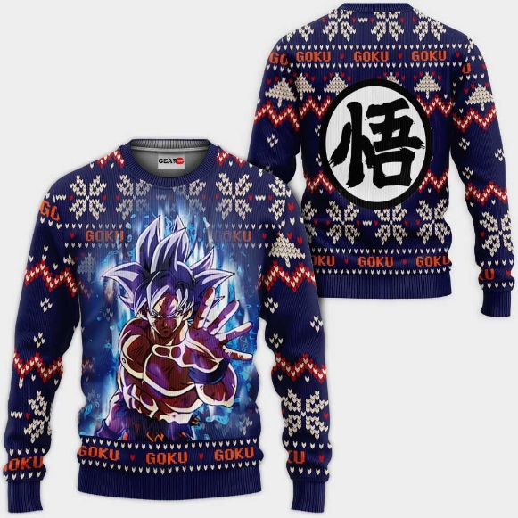 Goku Ultra Instinct Christmas Sweater Anime Dragon Ball Xmas Ugly Christmas Knitted Sweater