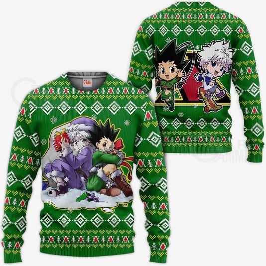 Gon & Killua Hxh Hxh Anime Xmas Ugly Christmas Knitted Sweater