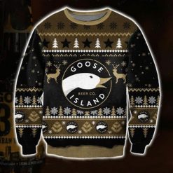 Goose Island Beer Xmas Ugly Wool Knitted Sweater