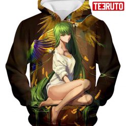 Green Haired Sexy Girl C.C Code Geass Cool Anime Hd 3d Aop Hoodie