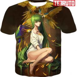 Green Haired Immortal Witch C.C. Code Geass Anime Poster Hd 3d Aop Hoodie -  Teeruto