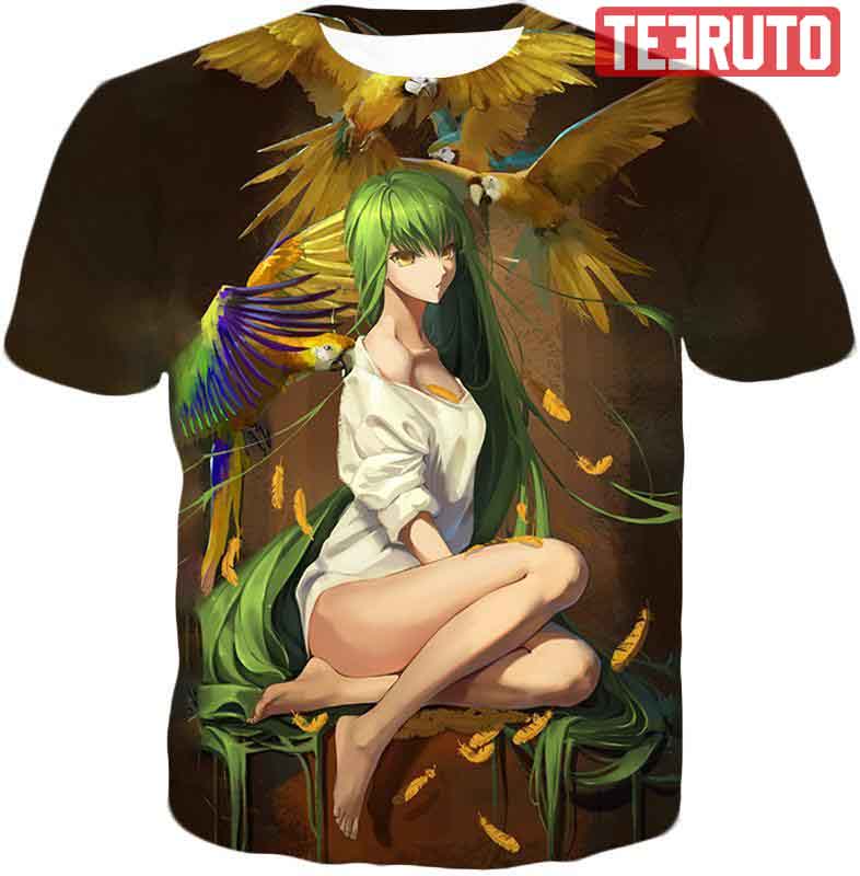 Green Haired Sexy Girl C.C Code Geass Cool Anime Hd 3d Aop Hoodie