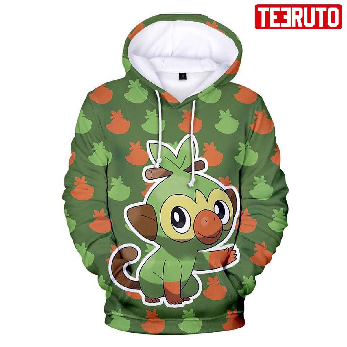 Grookey Monkey-Like Pokémon Hd 3d Aop Hoodie