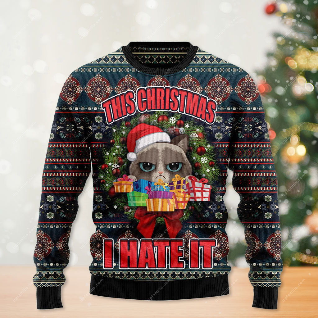 Grumpy Cat This Christmas I Hate It Ugly Xmas Christmas Sweater