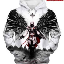 Guardian Angel Ezio Auditore Assassin’s Creed Cool Fan Art Hd 3d Aop Hoodie