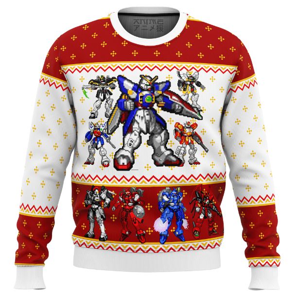 Gundam Wing Sprites Xmas Ugly Wool Knitted Sweater